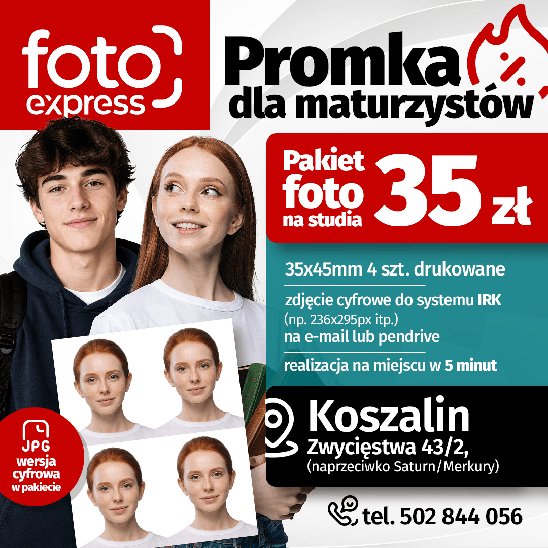 Zdjęcia na studia - promocja 35 zł! Koszalin